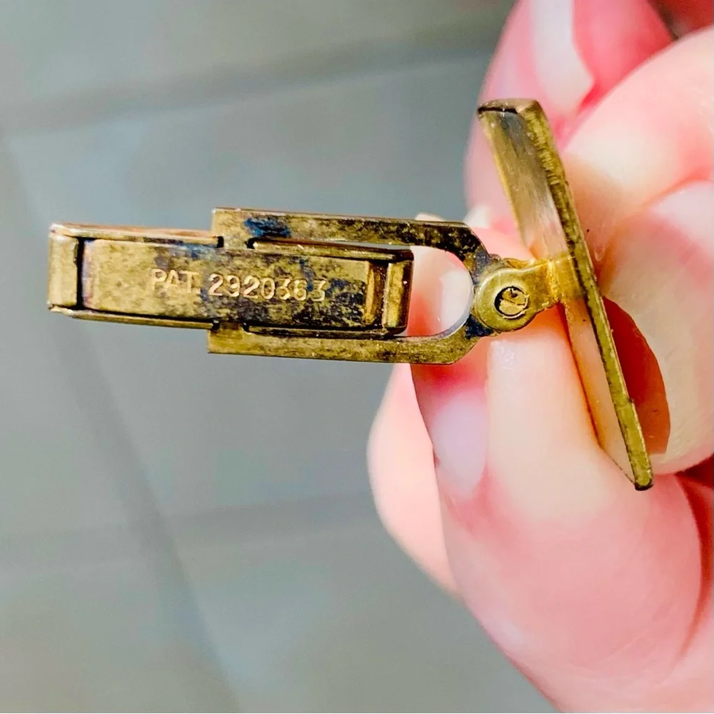 Masonic Cufflinks by Avedon Brass Vintage Rare Patent#2920363 Pivot features